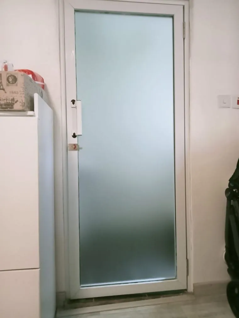 Aluminium door with frosted glass
